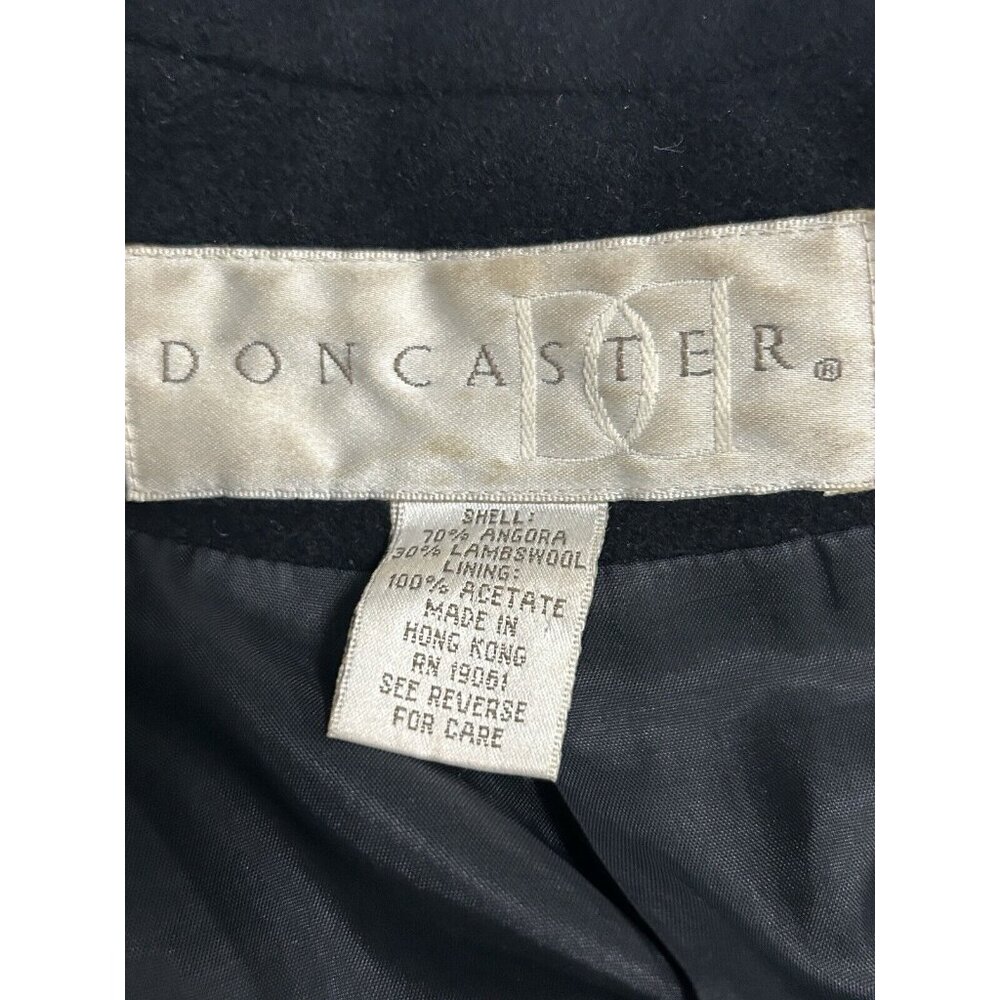 Doncaster Solid Black Wool Blend Button Up Collar… - image 3